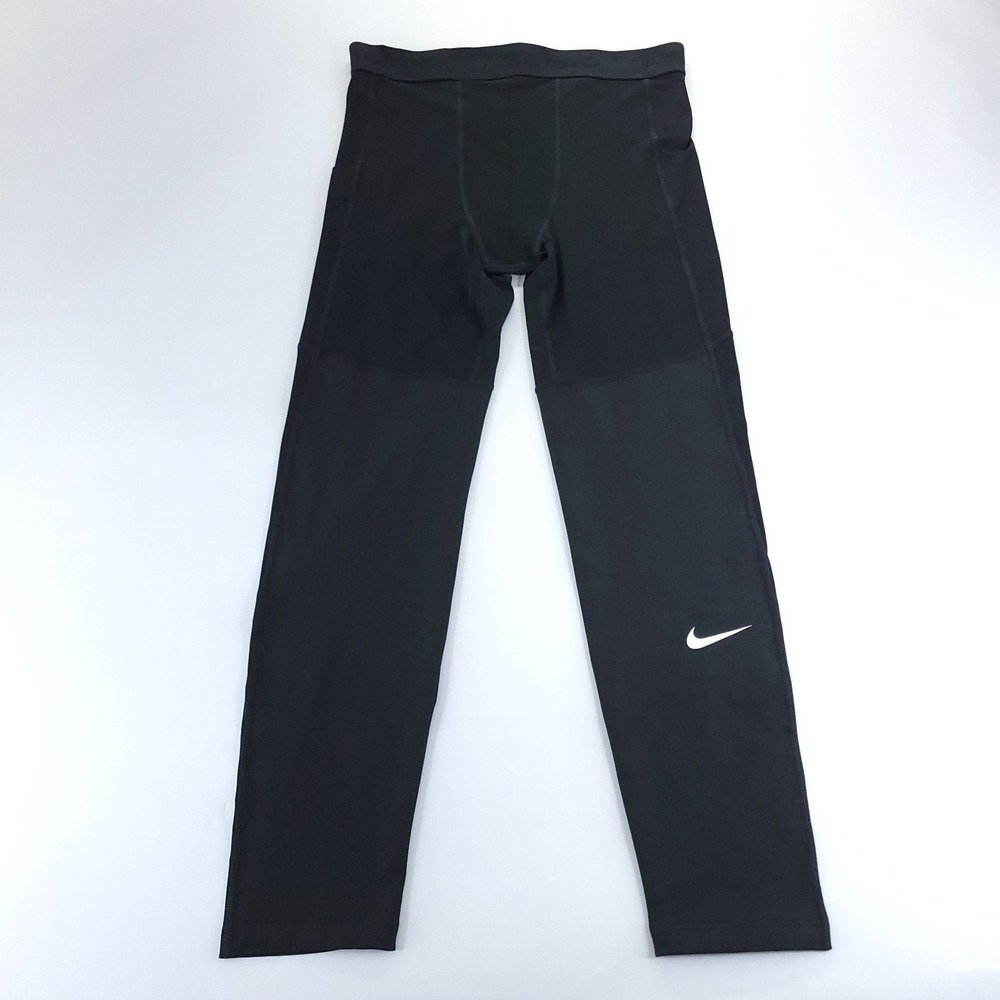 Nike Pro Big Kids Tights Size XL Black with White Logo Activewear Gym Sports